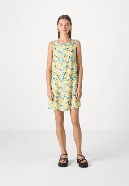 Abercrombie & Fitch Lemon Print Mini Dress Large Tall Open Back Sleeveless